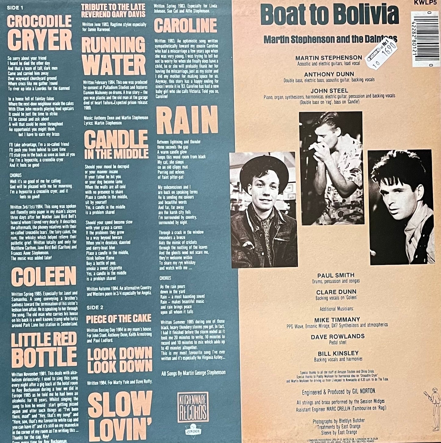 Martin Stephenson & The Daintees – Boat To Bolivia | Orig. UK 1986