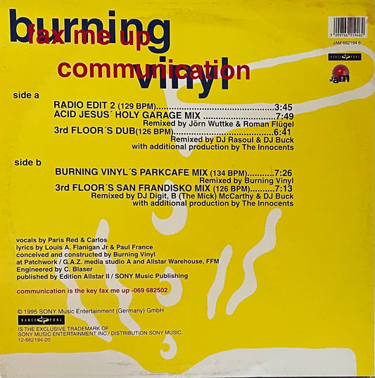 Burning Vinyl – Fax Me Up-Communication | Orig. GER 1995