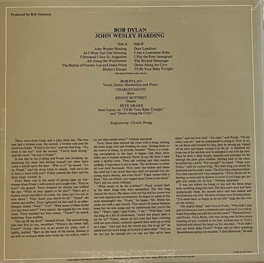 Bob Dylan – John Wesley Harding | Reissue JAP 1976 | No Obi - inkl. Booklet
