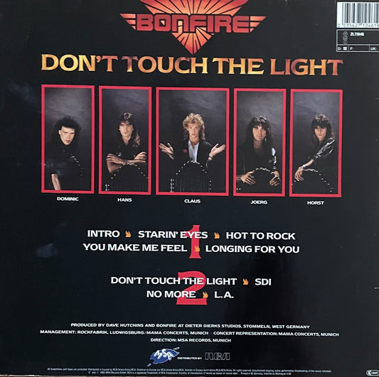 Bonfire – Don't Touch The Light | Orig. GER 1986 | incl. rare TourSupport Sticker ZZ Top