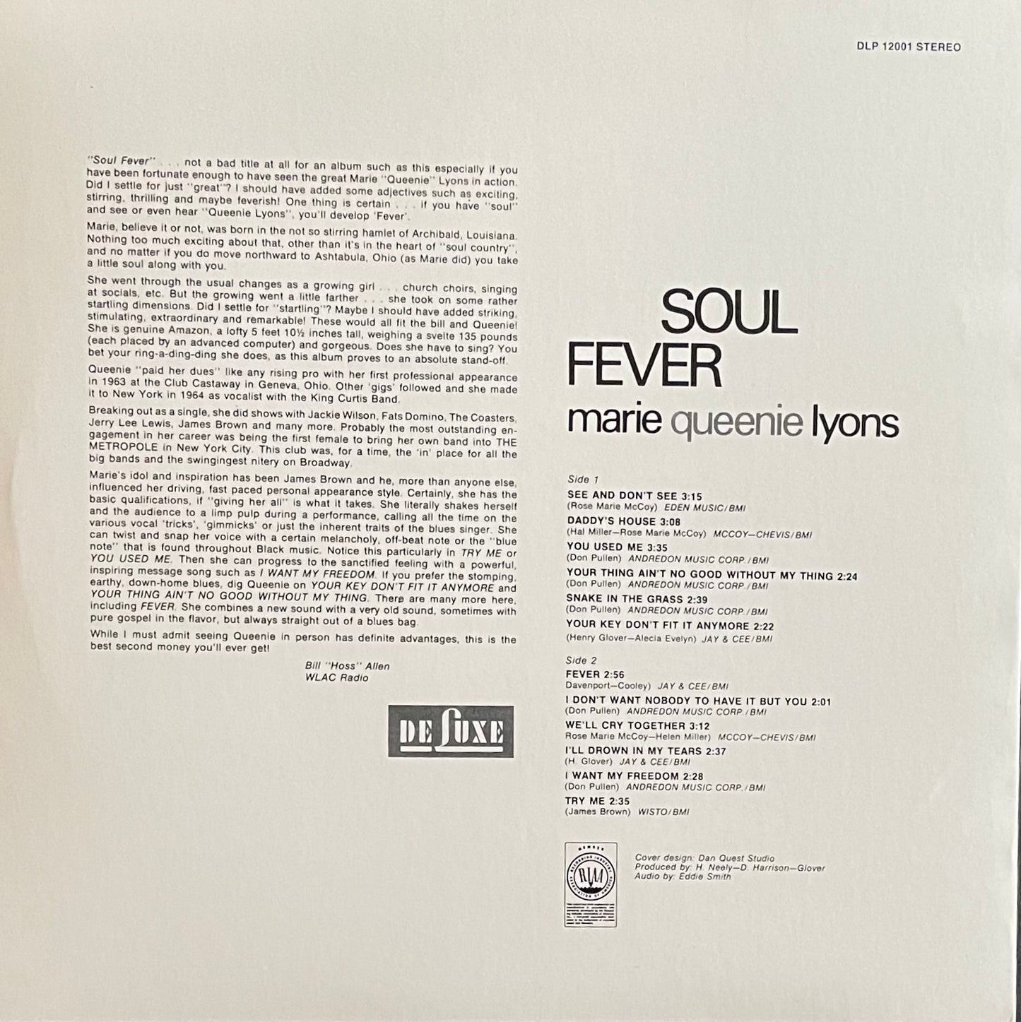Marie Queenie Lyons – Soul Fever | Reissue US 2000