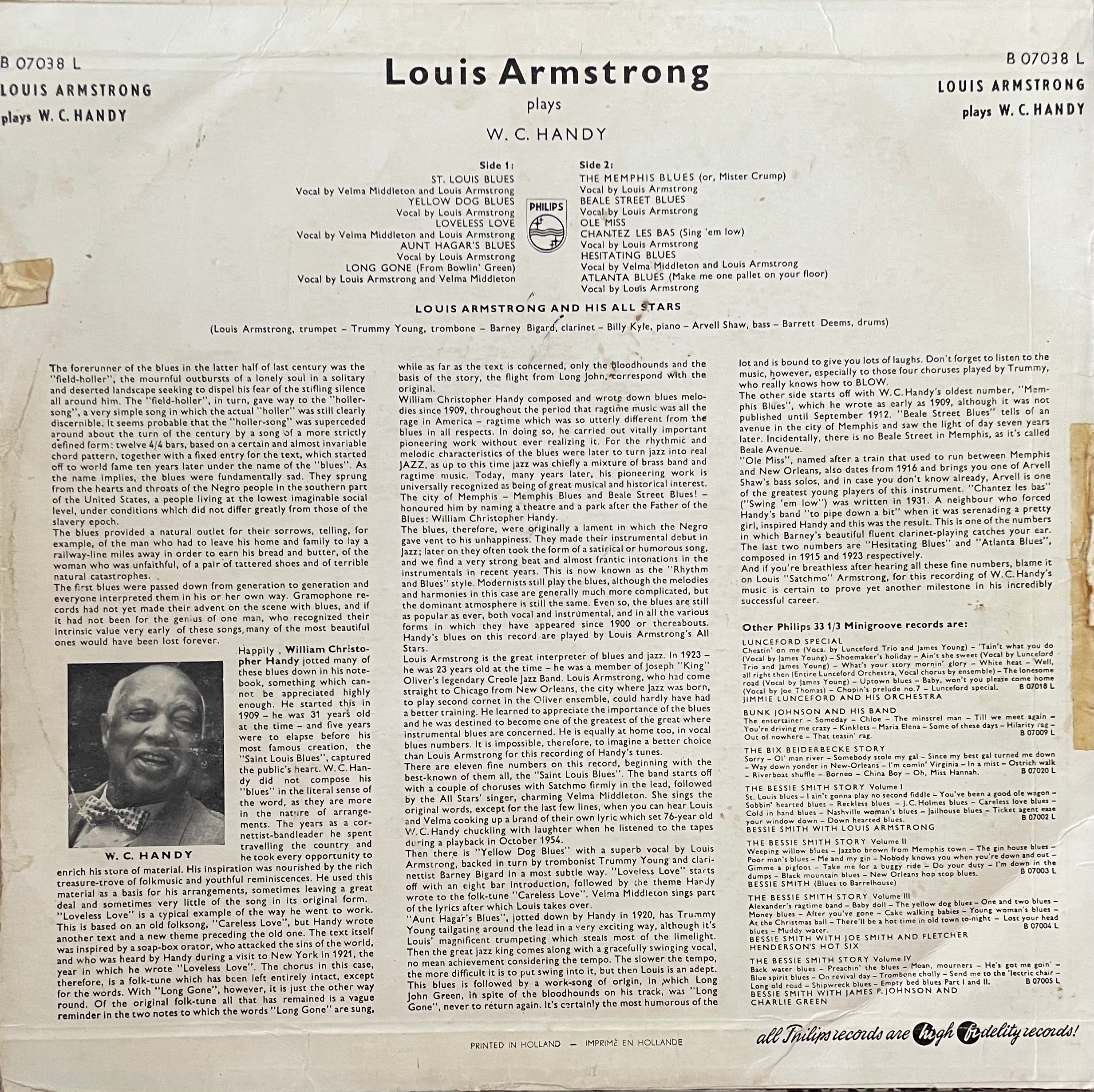 Louis Armstrong And His All-Stars – Louis Armstrong Plays W.C. Handy | Orig. NET 1955 | Mono