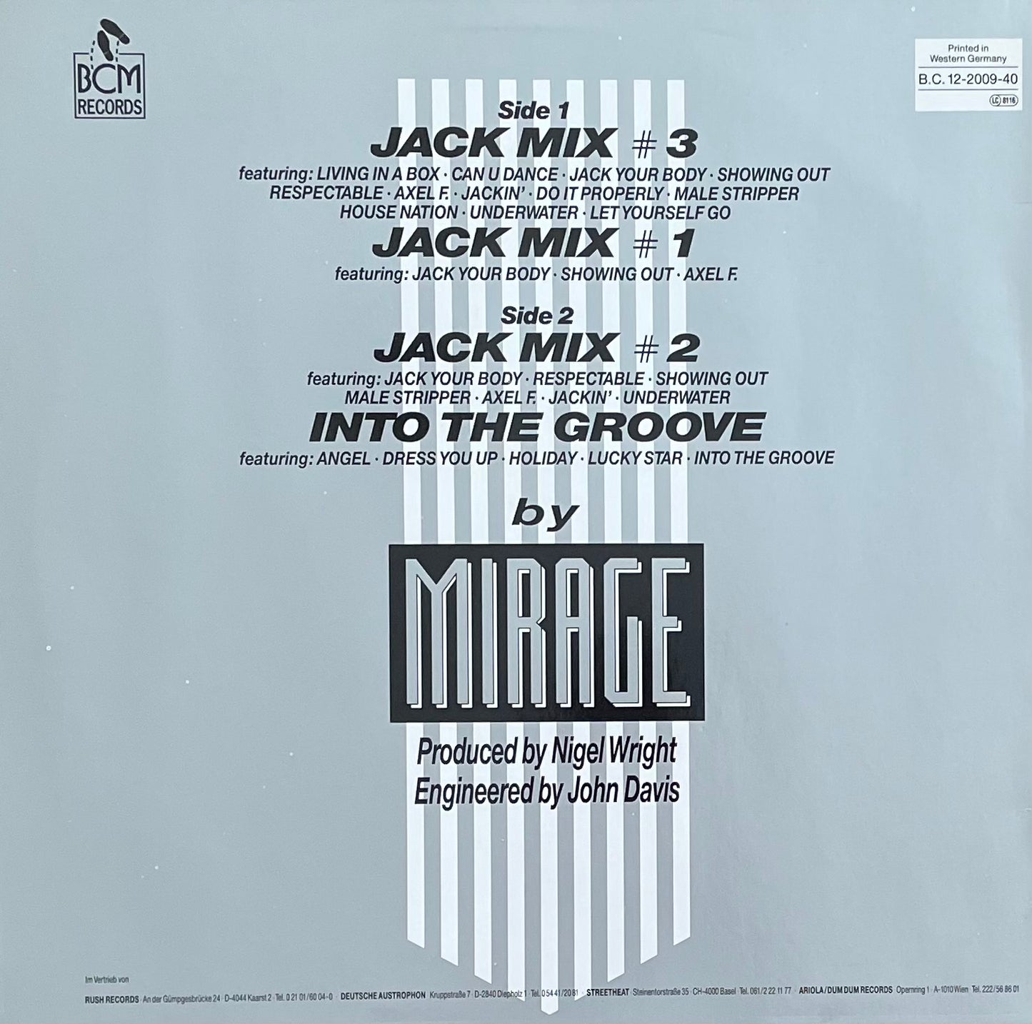 Mirage – The Jack Mixes | Orig. EU 1987