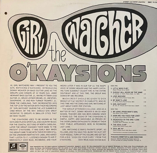 The O'Kaysions – Girl Watcher | Germany | Unknown Year