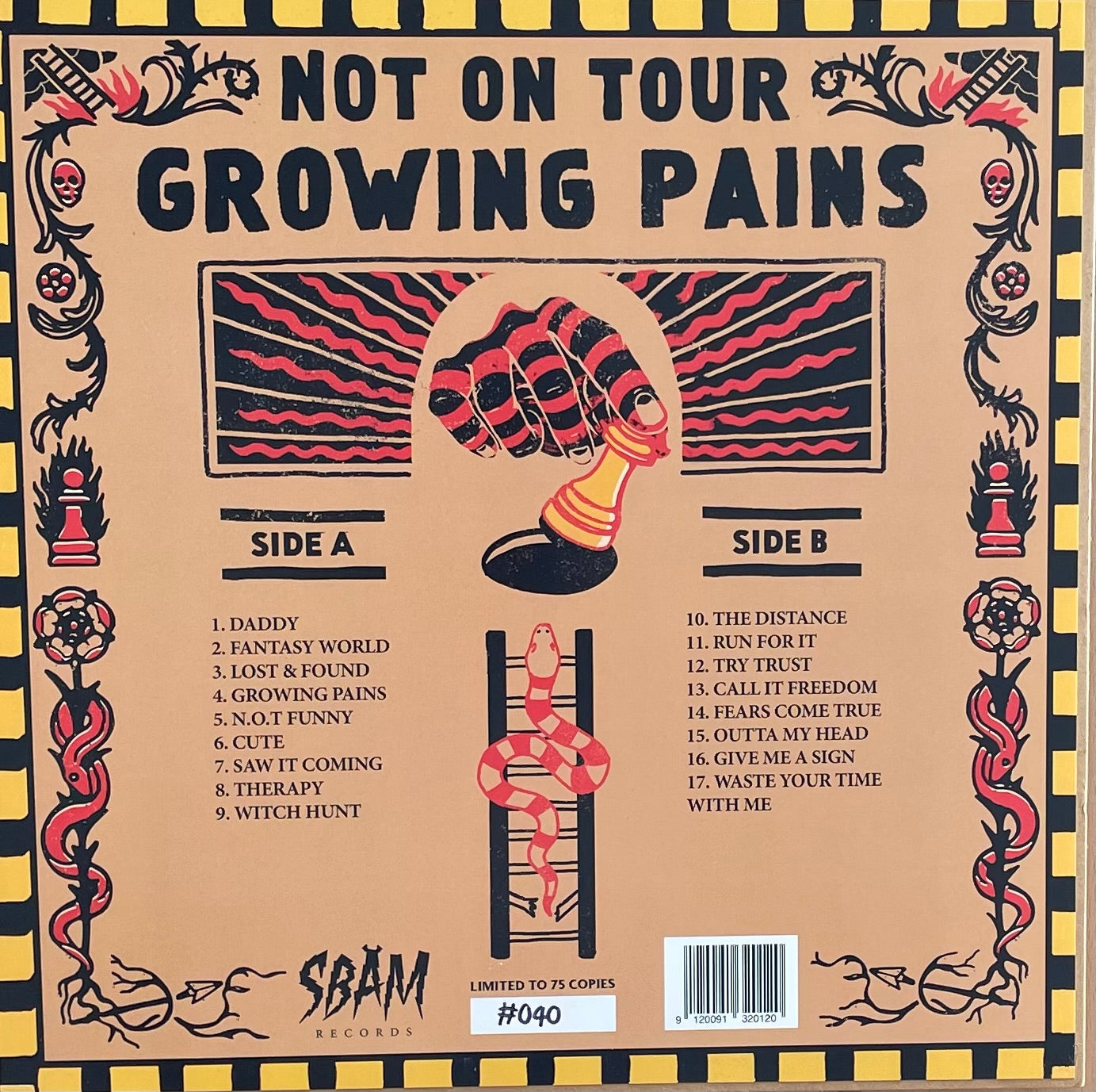 Not On Tour – Growing Pains | Unknown Year AUS | Limited Gold Orange Vinyl