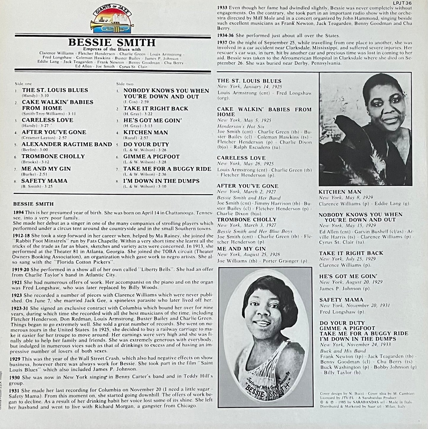 Bessie Smith – Empress Of The Blues | Orig. ITA 1985
