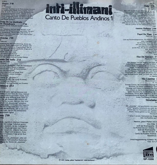 Inti-Illimani – Canto De Pueblos Andinos 1 | Reissue GER 1978