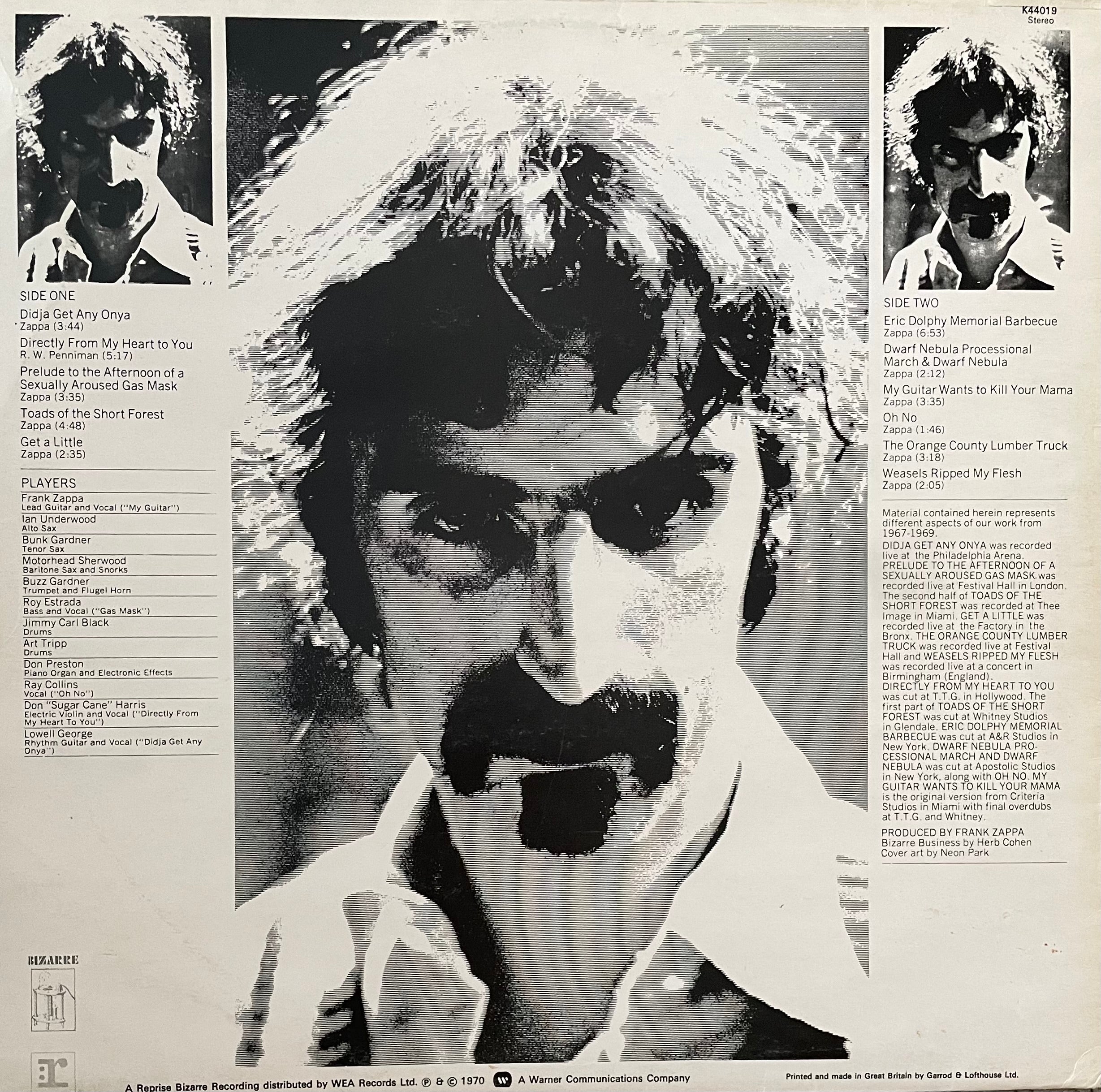 The Mothers Of Invention – Weasels Ripped My Flesh | Reissue UK 1976