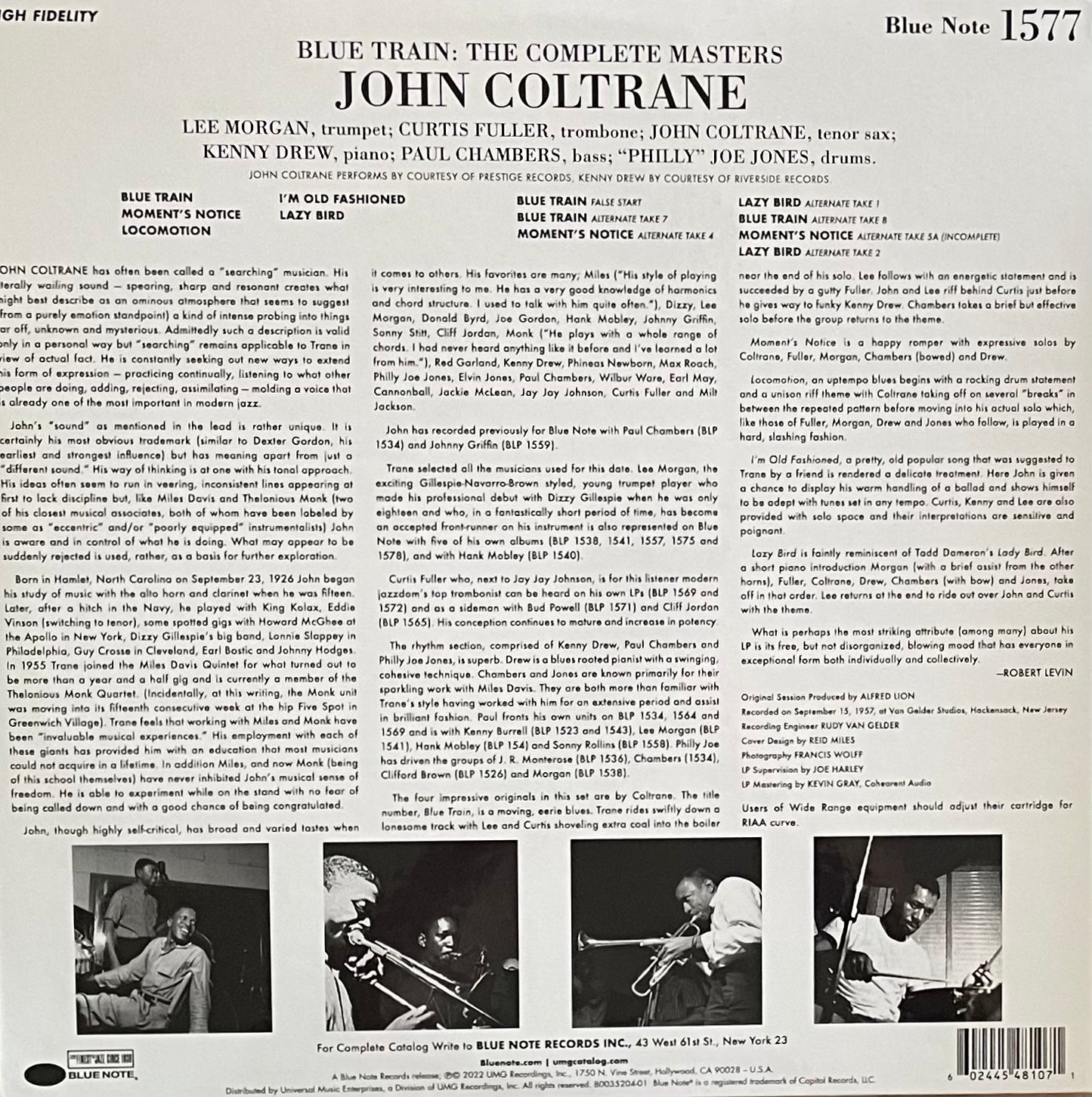 John Coltrane – Blue Train: The Complete Masters | Reissue Worldwide 2022 | Blue Note Tone Poet