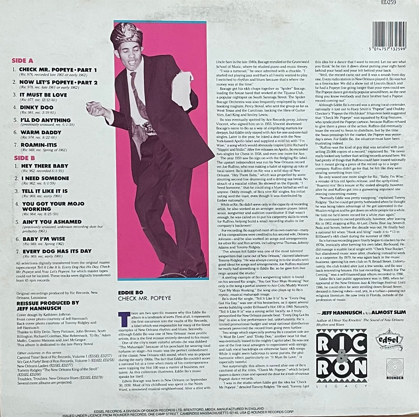 Eddie Bo – Check Mr. Popeye | Orig. UK 1988