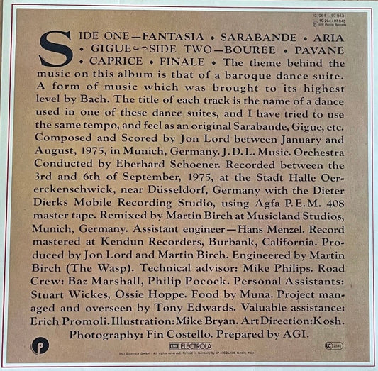 Jon Lord – Sarabande | Repress GER 1976 | Die-Cut Sleeve