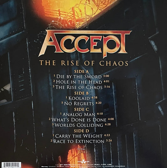 Accept – The Rise Of Chaos | Orig. EU 2017 | Limited | Black Vinyl