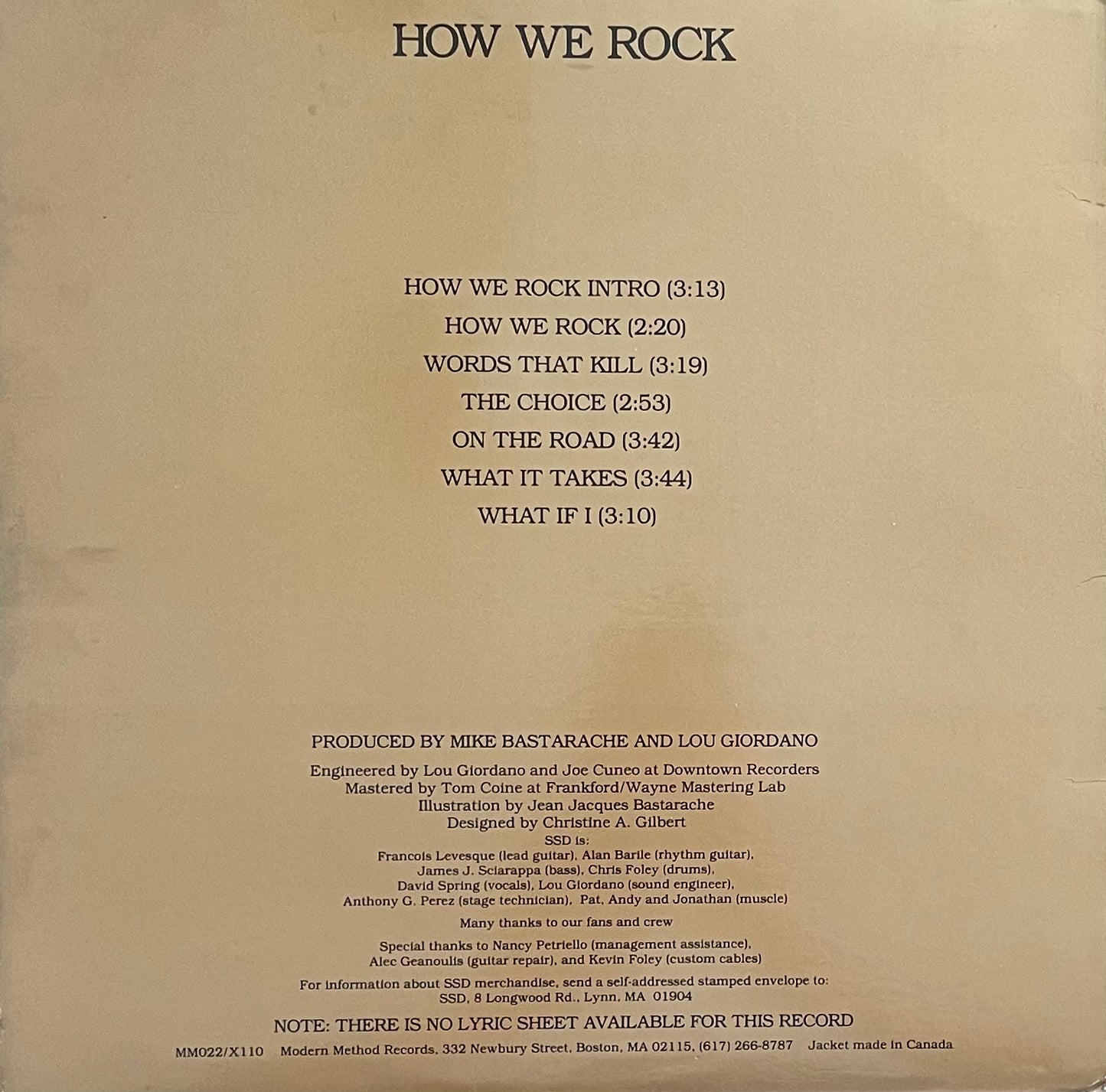 SSD – How We Rock | Orig. US 1984