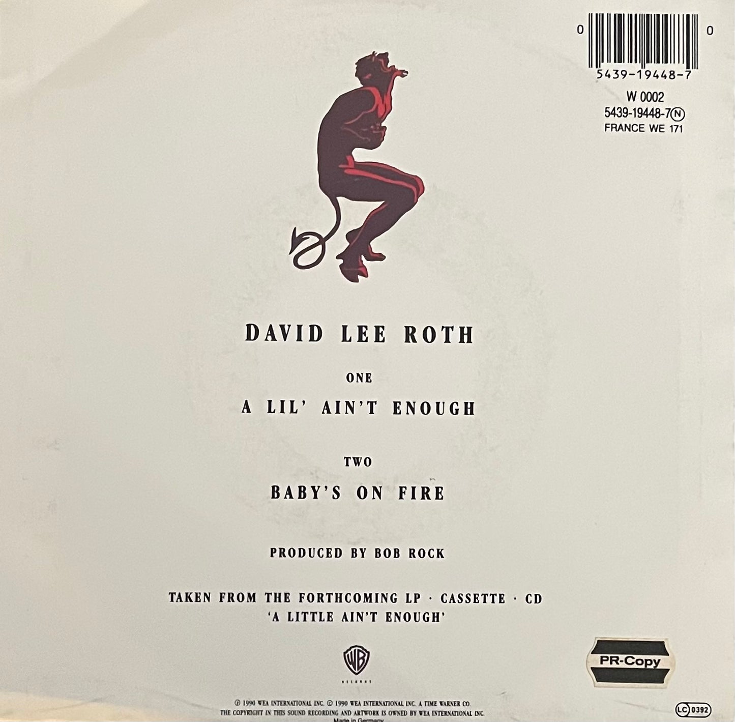 David Lee Roth – A Lil' Ain't Enough | Orig. EU 1990