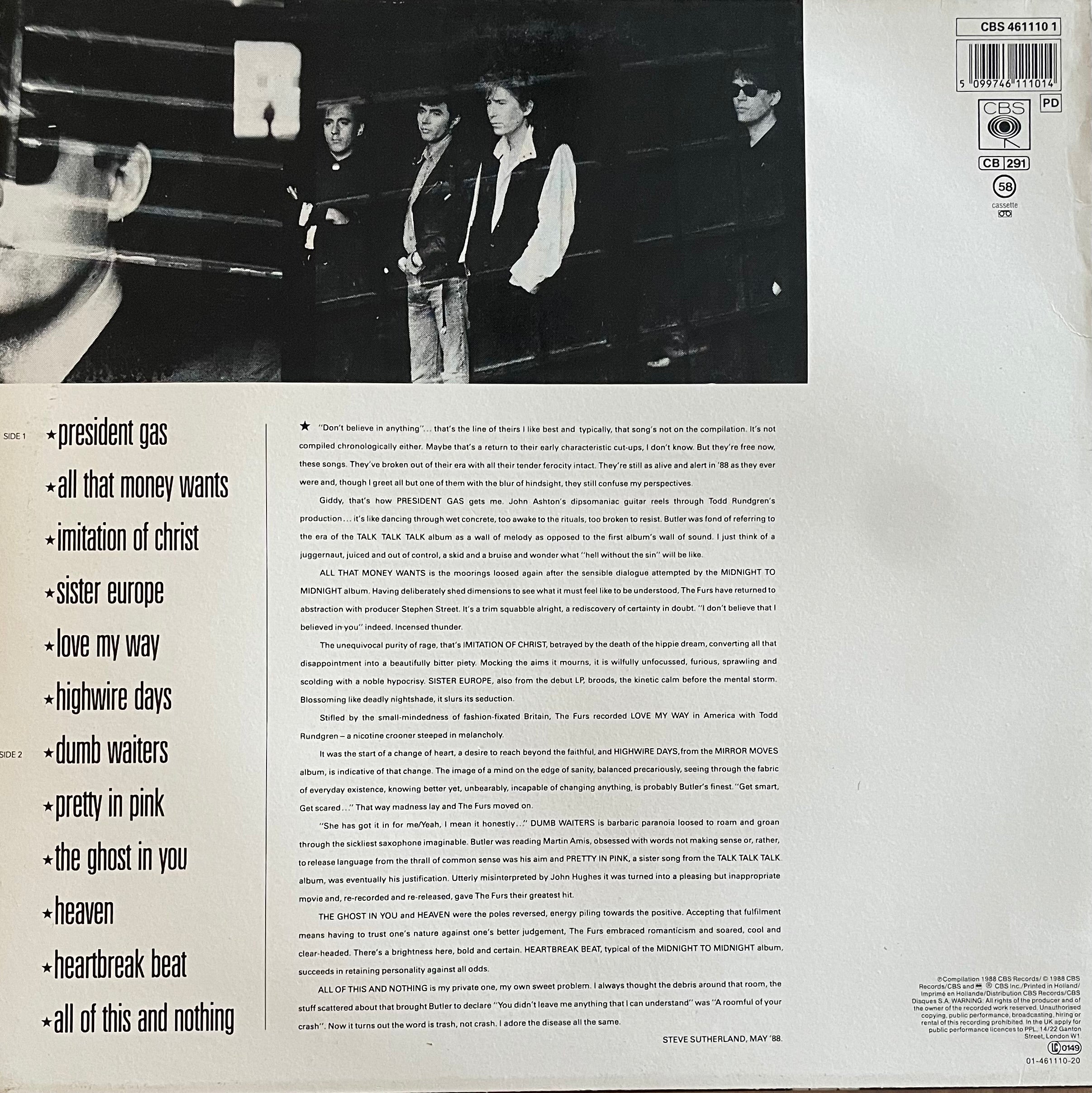 The Psychedelic Furs – All Of This And Nothing | Orig. EU 1988