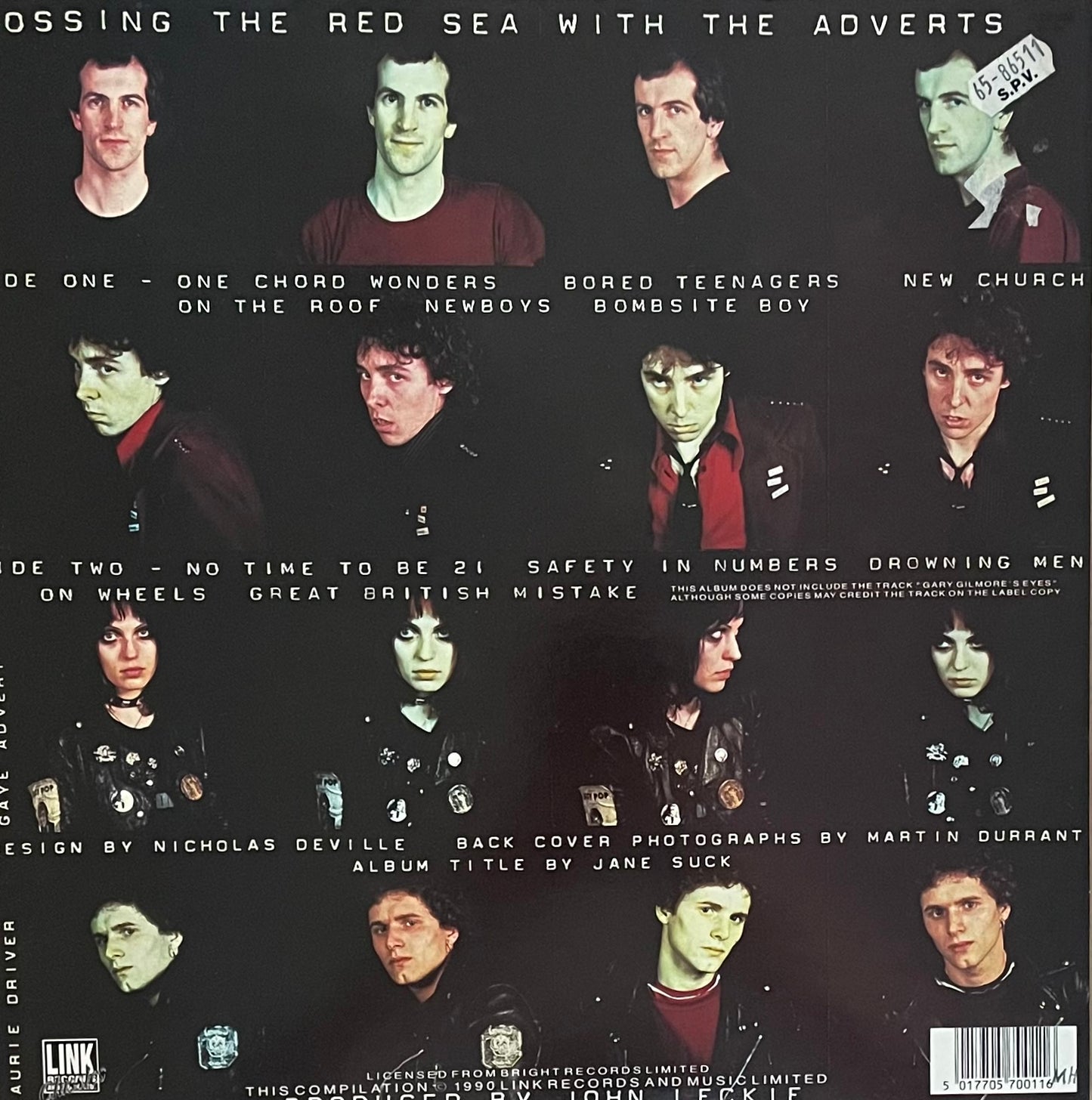 The Adverts – Crossing The Red Sea With The Adverts | Reissue UK 1990 | Limited Clear Vinyl