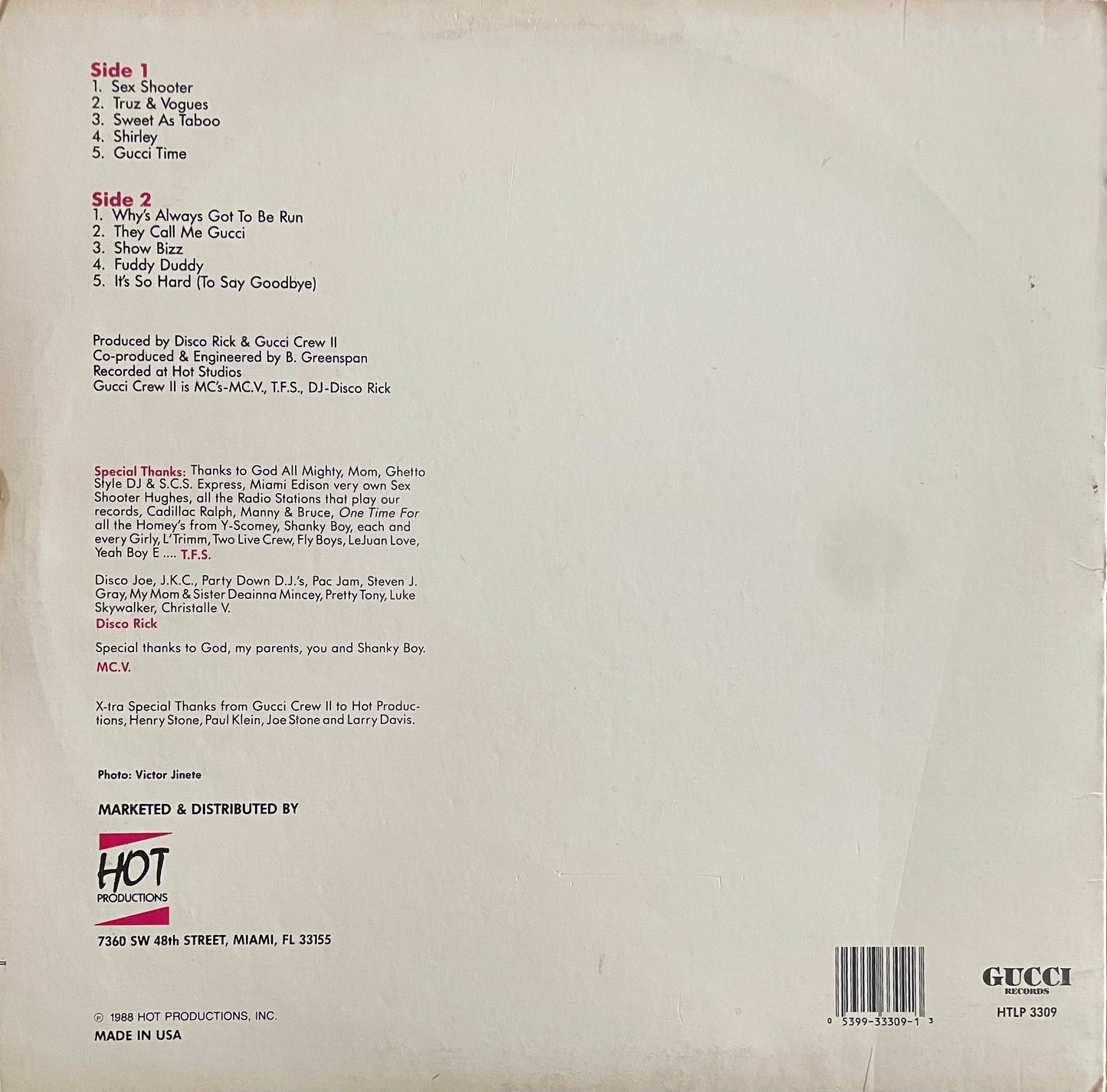 Gucci Crew II – What Time Is It? It's Gucci Time | Orig. US 1988