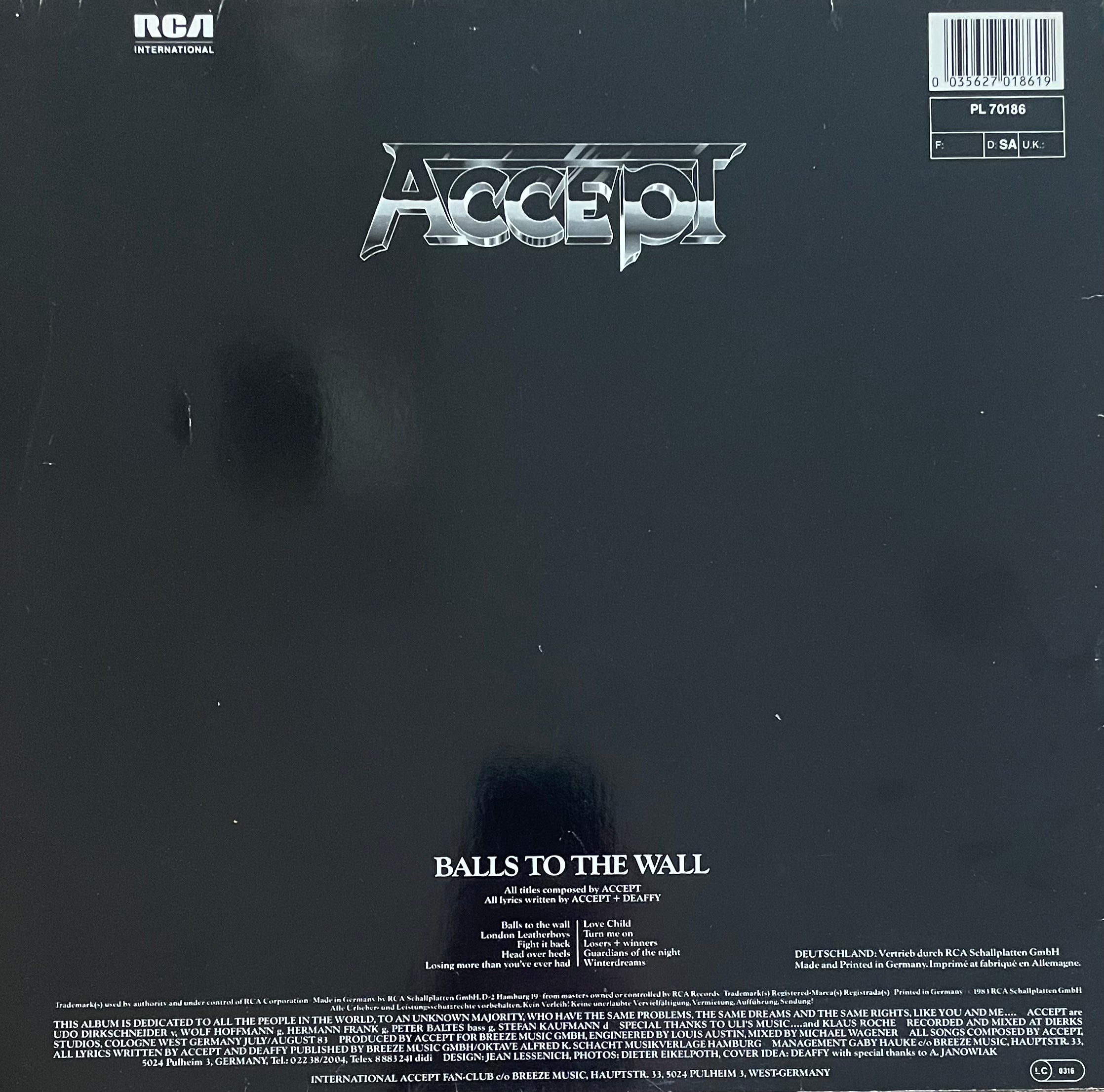 Accept – Balls To The Wall | Orig. EU 1983