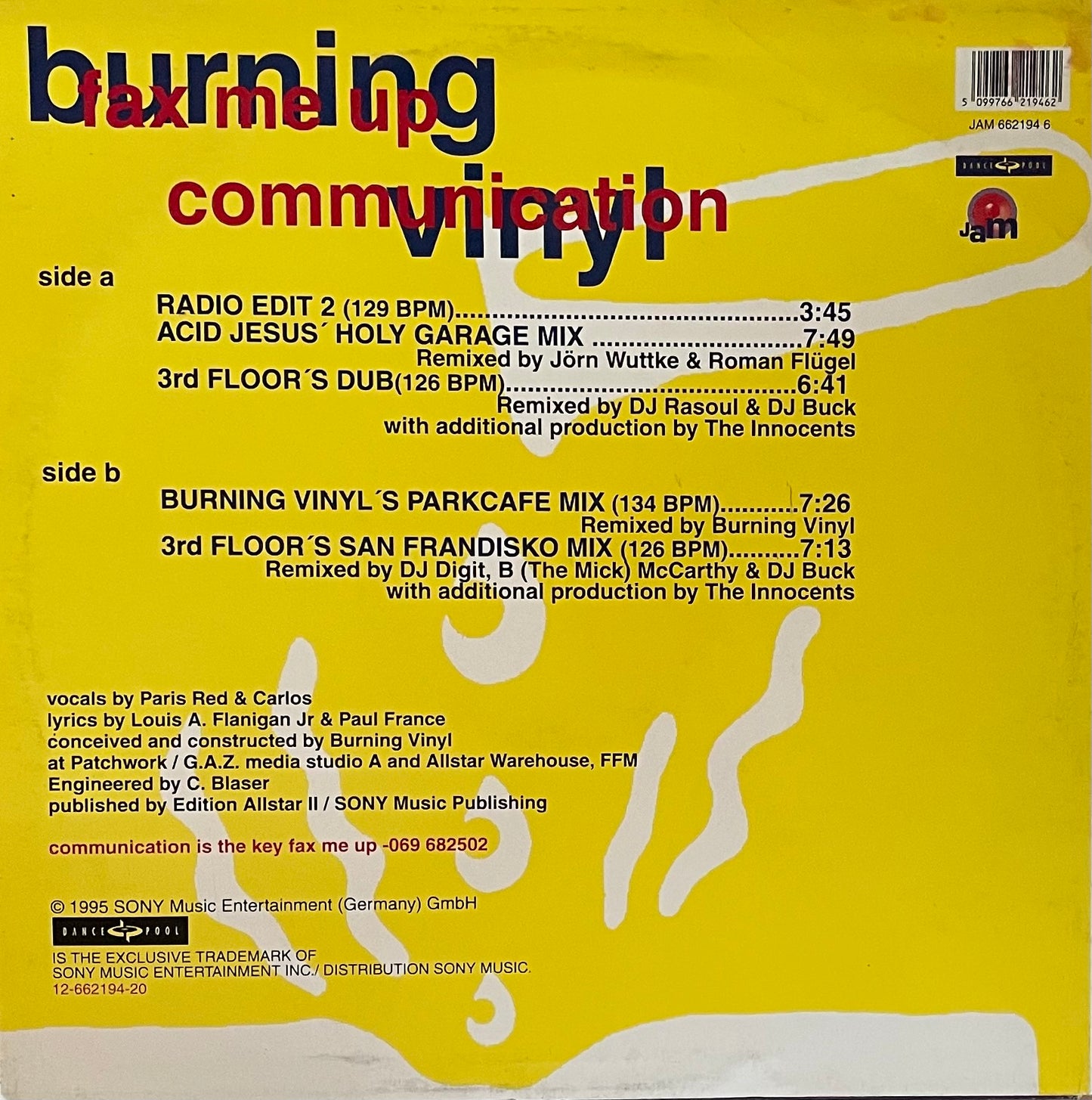 Burning Vinyl – Fax Me Up-Communication | Orig. GER 1995