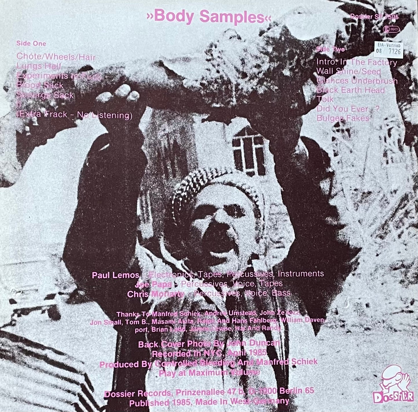 Controlled Bleeding – Body Samples | Orig. GER 1985