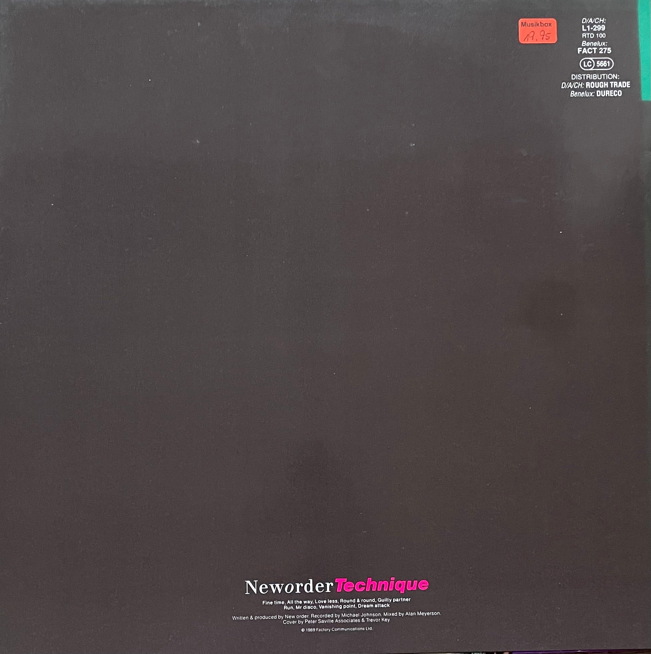 Neworder – Technique | Orig. GER. SWI. AUS. 1989