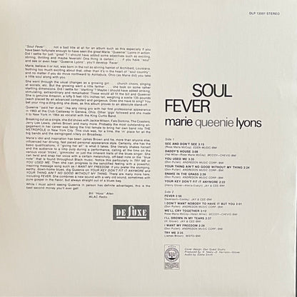 Marie Queenie Lyons – Soul Fever | Reissue US 2000