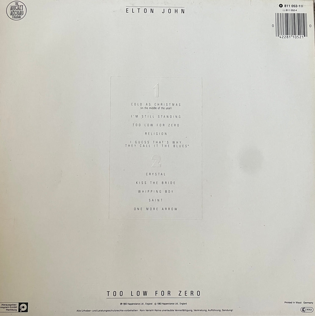 Elton John – Too Low For Zero | Orig. GER 1983