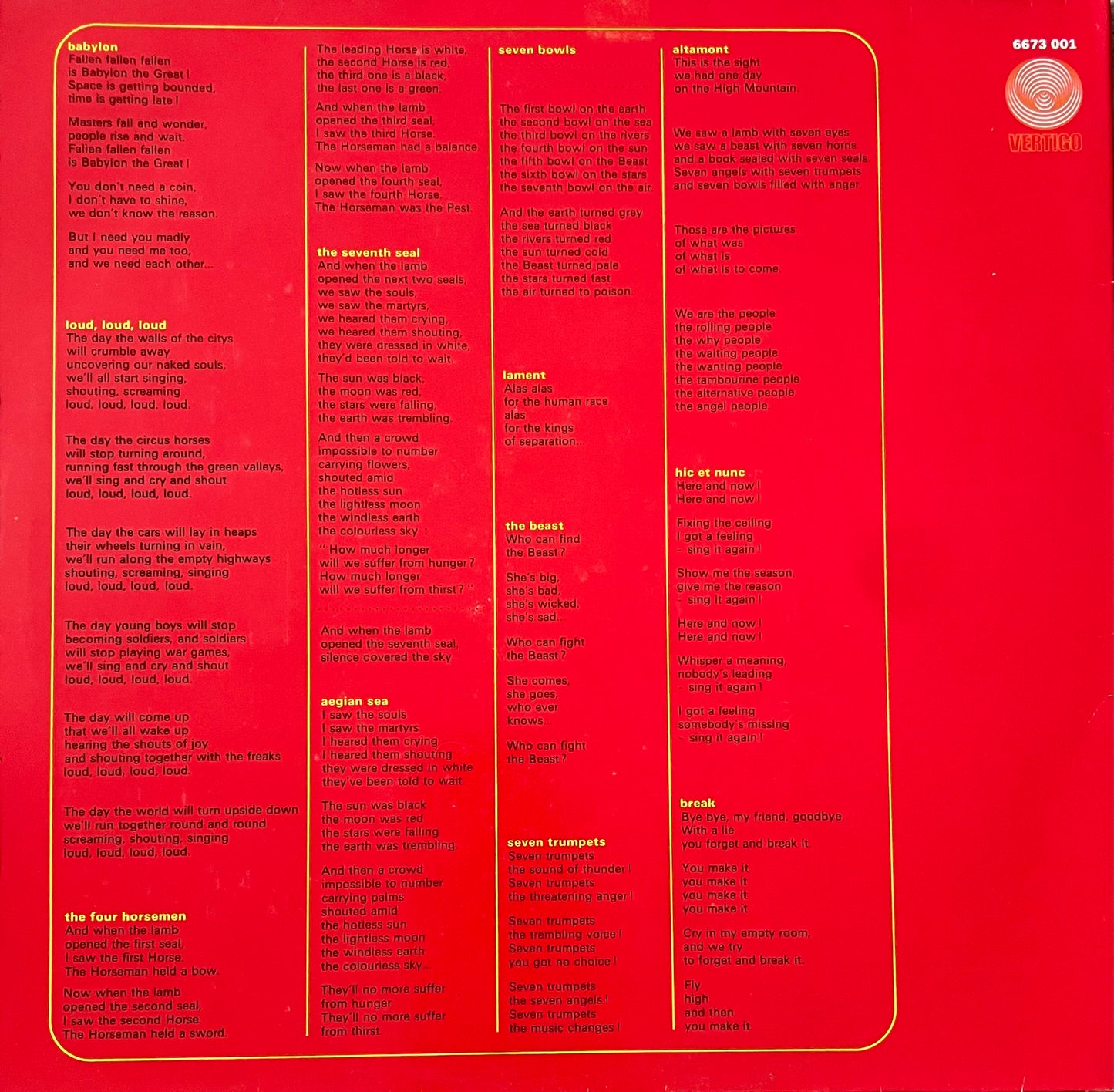 Aphrodite's Child – 666 | Reissue EU | Unknown Year