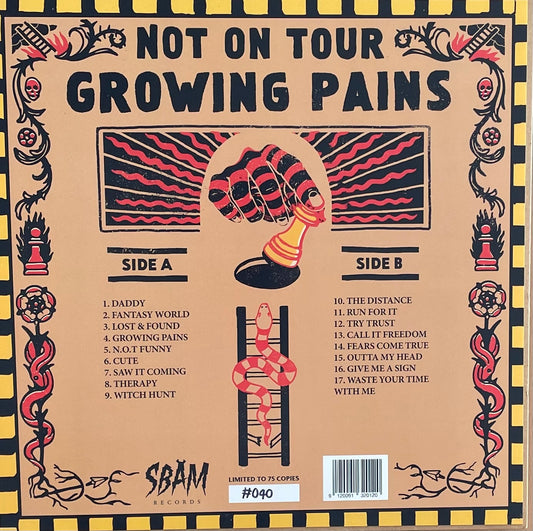 Not On Tour – Growing Pains | Unknown Year AUS | Limited Gold Orange Vinyl