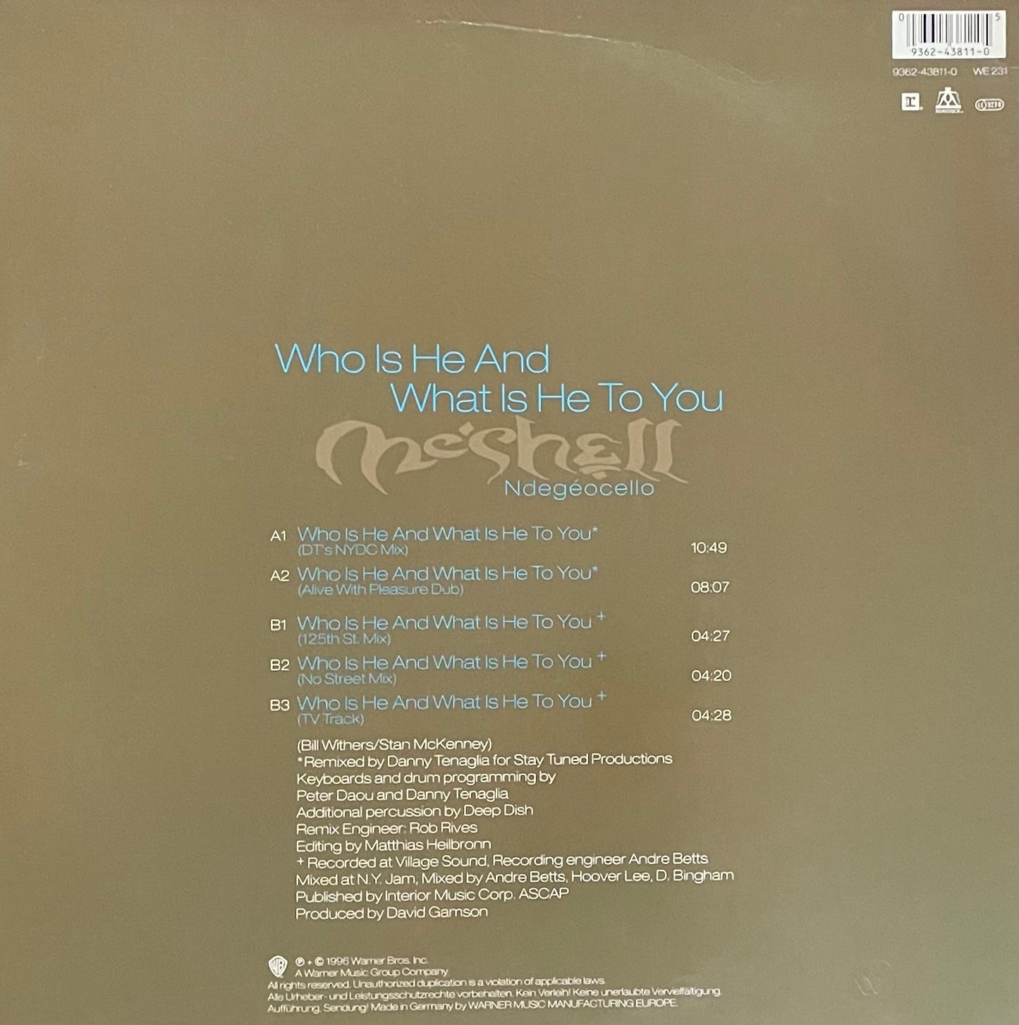 Me'Shell NdegéOcello – Who Is He And What Is He To You | Orig. GER 1996