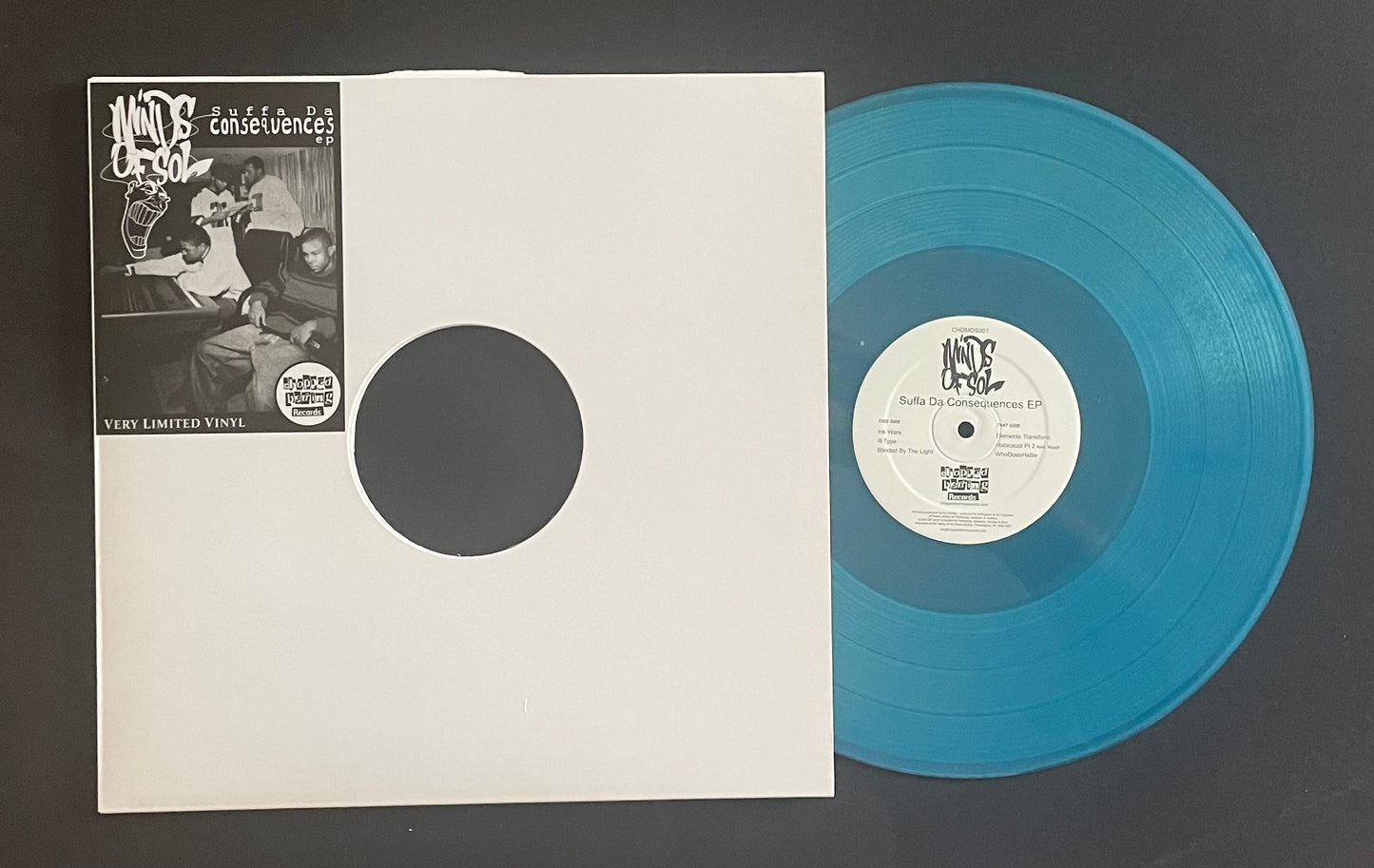 Minds Of Sol – Suffa Da Consequences EP | Orig. UK 2012 | Clear With Blue Swirl Mixed Vinyl | Limited to 75