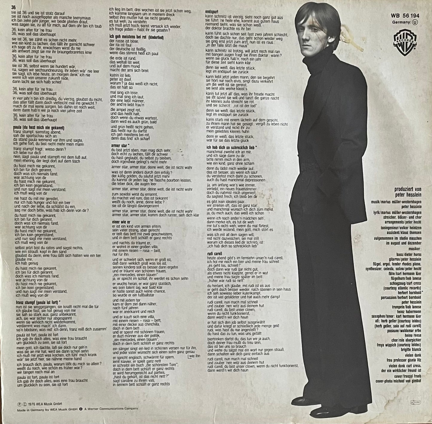 Marius Müller-Westernhagen – Bittersüß | Reissue GER | Unknown Year