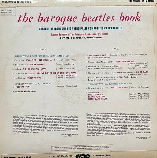 Joshua Rifkin – The Baroque Beatles Book | Orig. FRA 1965