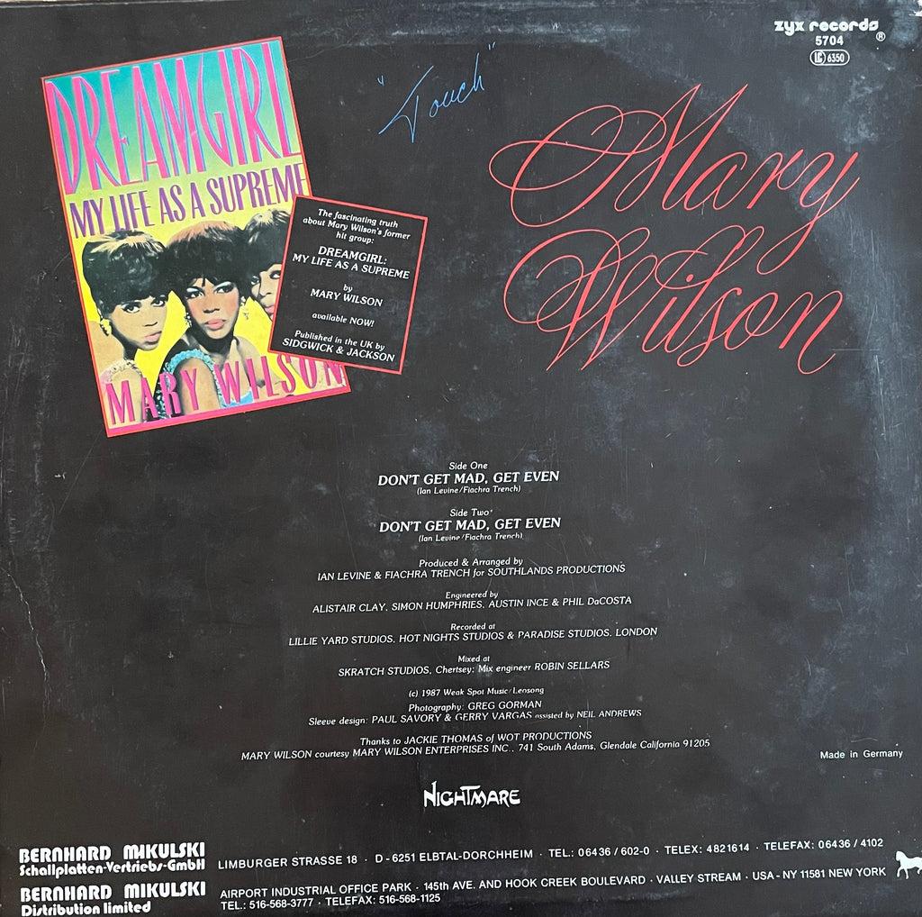 Mary Wilson – Don't Get Mad, Get Even | Orig. GER 1987