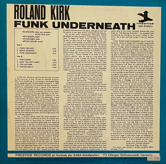 Roland Kirk With Jack McDuff – Funk Underneath | Remastered GER 1967