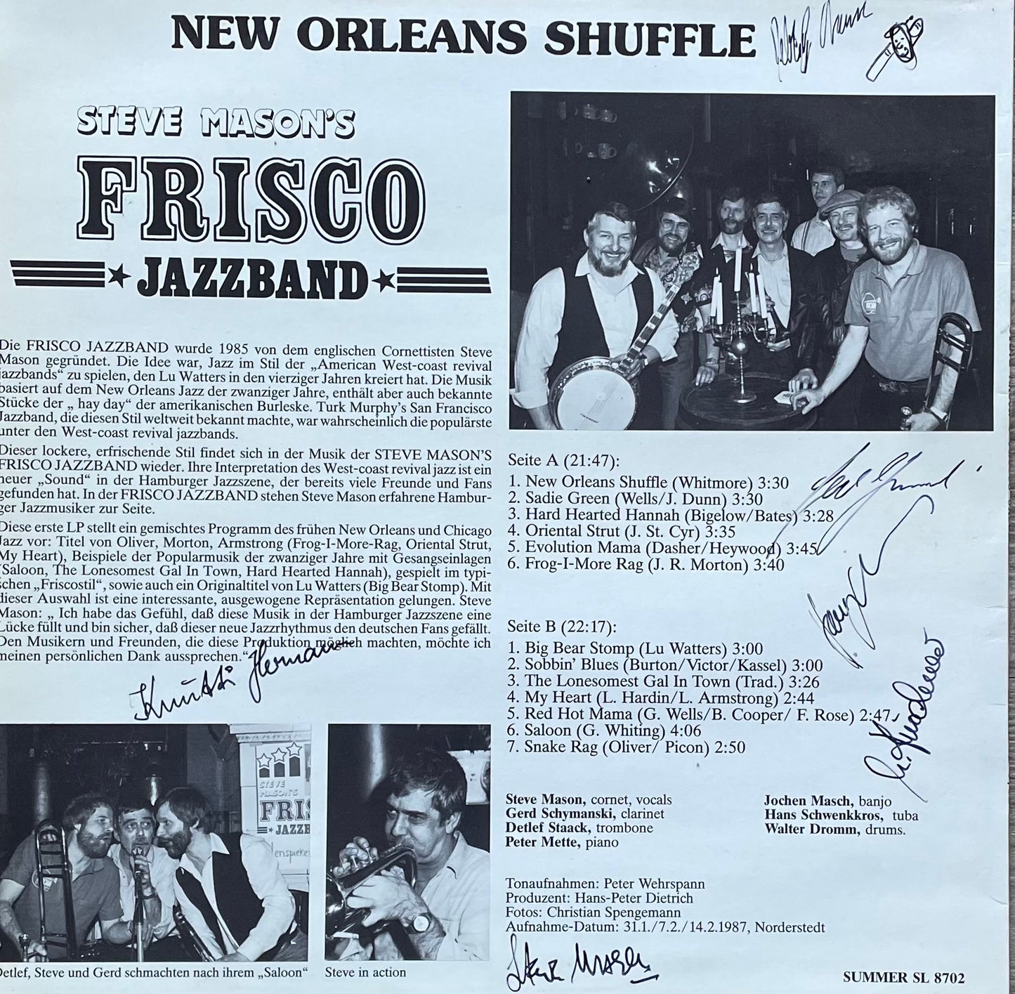Steve Mason's Frisco Jazzband – New Orleans Shuffle | Orig. GER 1987 | Signed on Backcover