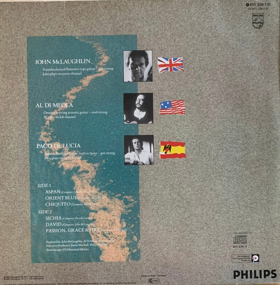 John McLaughlin - Al Di Meola - Paco De Lucía – Passion, Grace & Fire | Orig. GER 1983