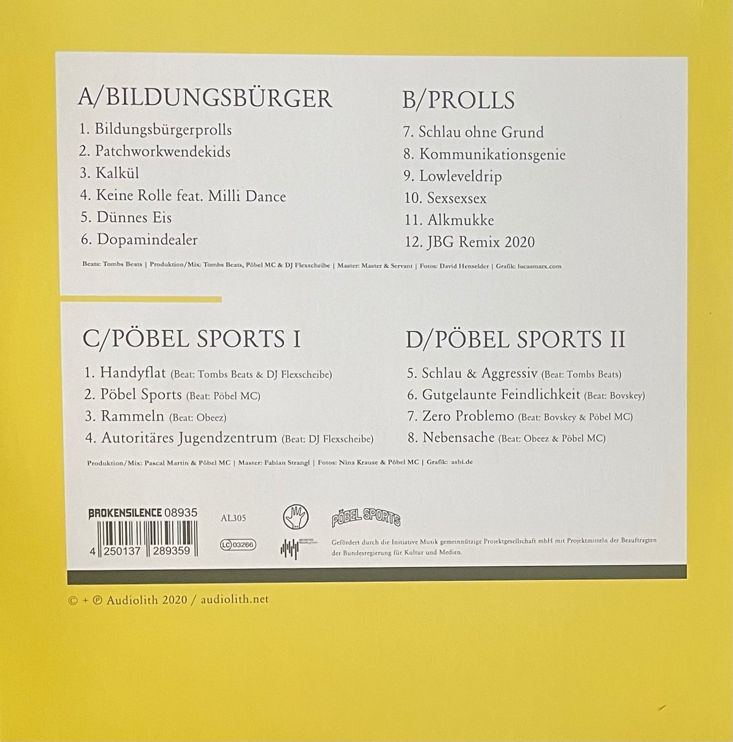 Pöbel MC – Bildungsbürgerprolls | Orig. GER 2020 | Picture Gatefold