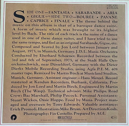 Jon Lord – Sarabande | Repress GER 1976 | Die-Cut Sleeve