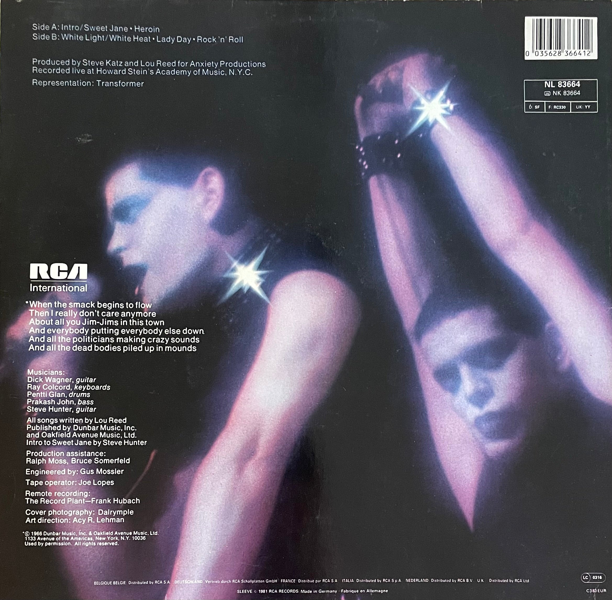 Lou Reed – Rock N Roll Animal | Reissue GER 1982