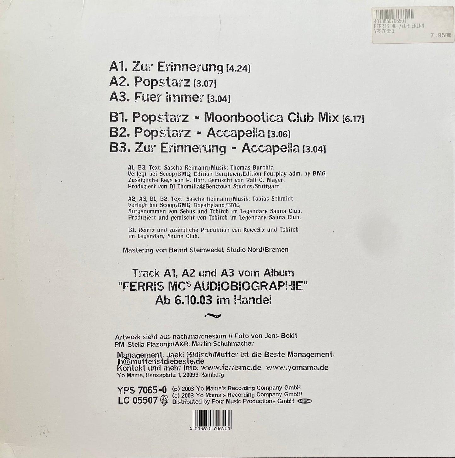 Ferris MC – Zur Erinnerung | Orig. GER 2003