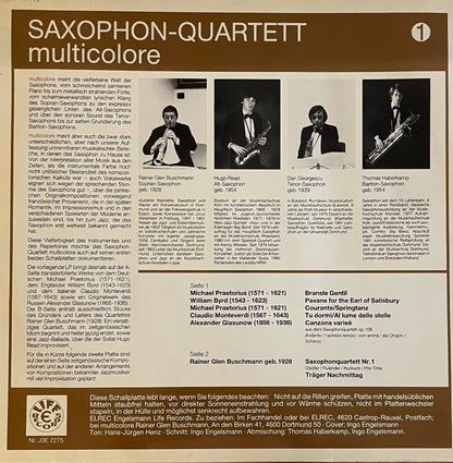 Rainer Glen Buschmann – Saxophon-Quartett Multicolore - Praetorius, Byrd, Monteverdi, Glasunow, Buschmann | GER Unknown Year