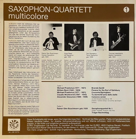 Rainer Glen Buschmann – Saxophon-Quartett Multicolore - Praetorius, Byrd, Monteverdi, Glasunow, Buschmann | GER Unknown Year