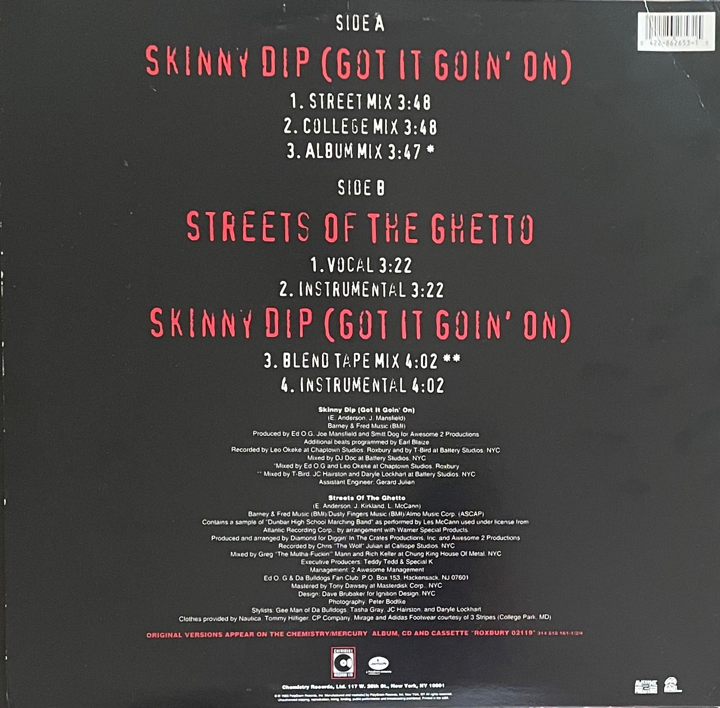 Ed O.G & Da Bulldogs – Skinny Dip (Got It Goin' On) B/W Streets Of The Ghetto | Orig. US 1993