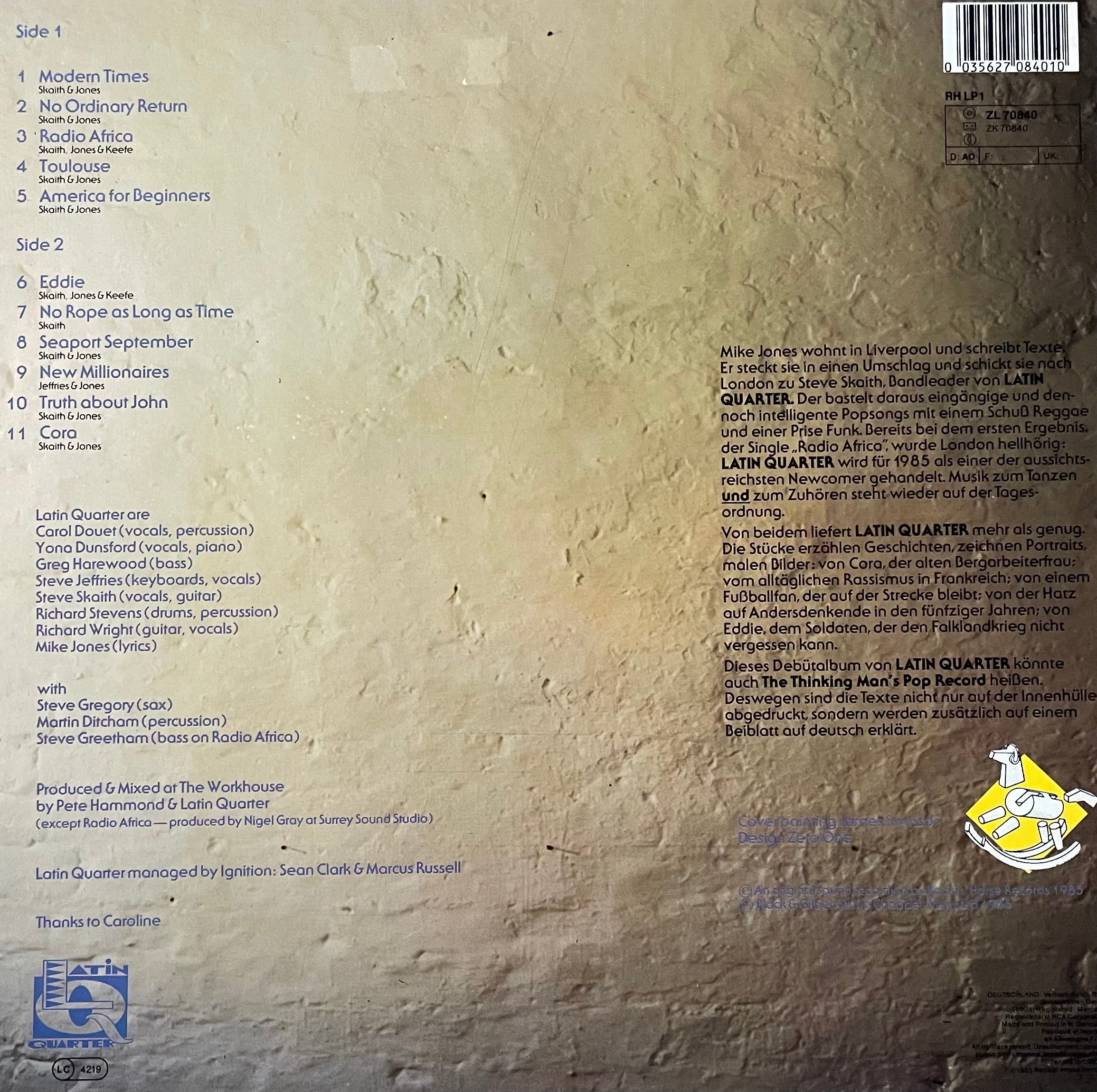 Latin Quarter – Modern Times | Orig. GER 1985