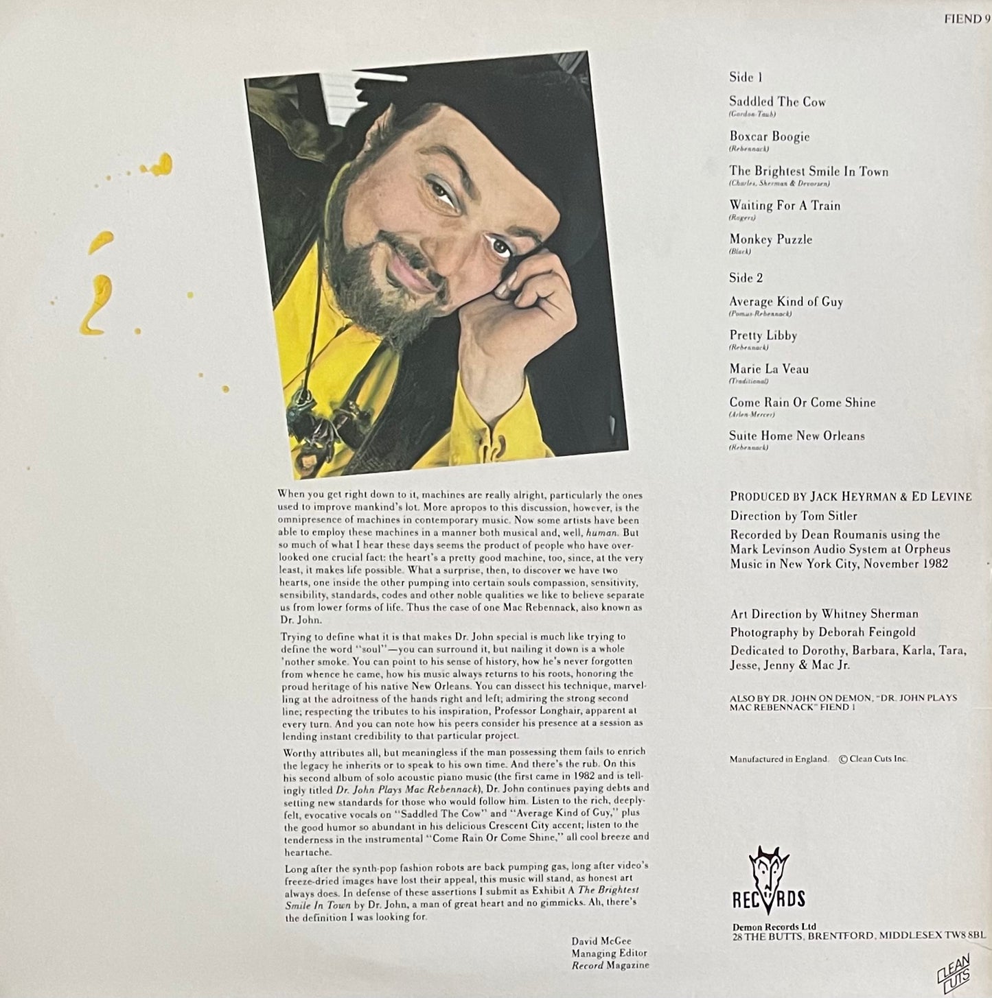 Dr. John – The Brightest Smile In Town | Orig. UK 1983