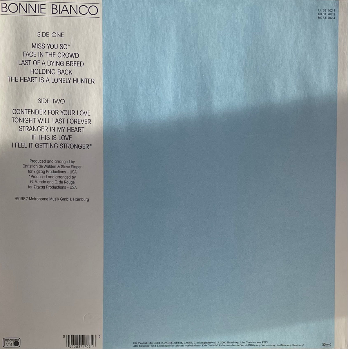 Bonnie Bianco – Just Me | Orig. GER 1987