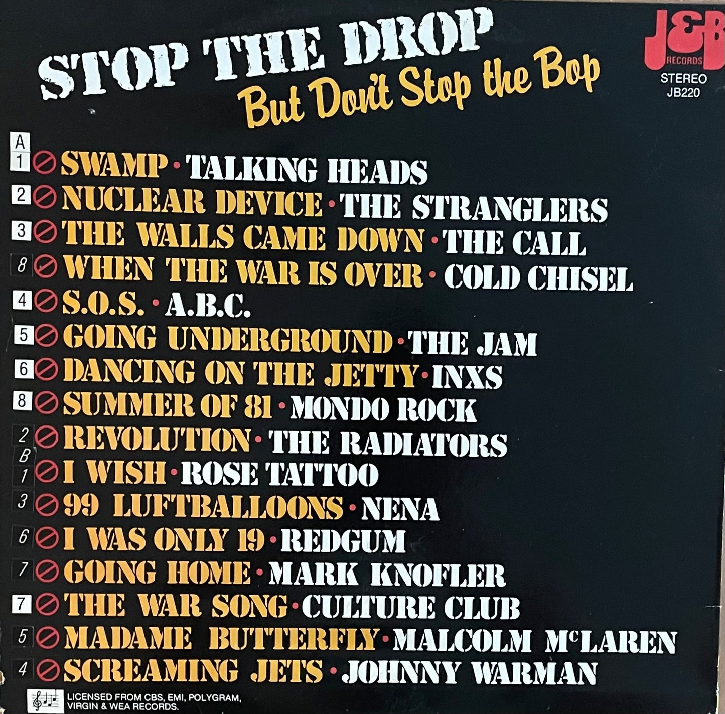 Various – Stop The Drop But Don't Stop The Bop | Orig. AUS 1985