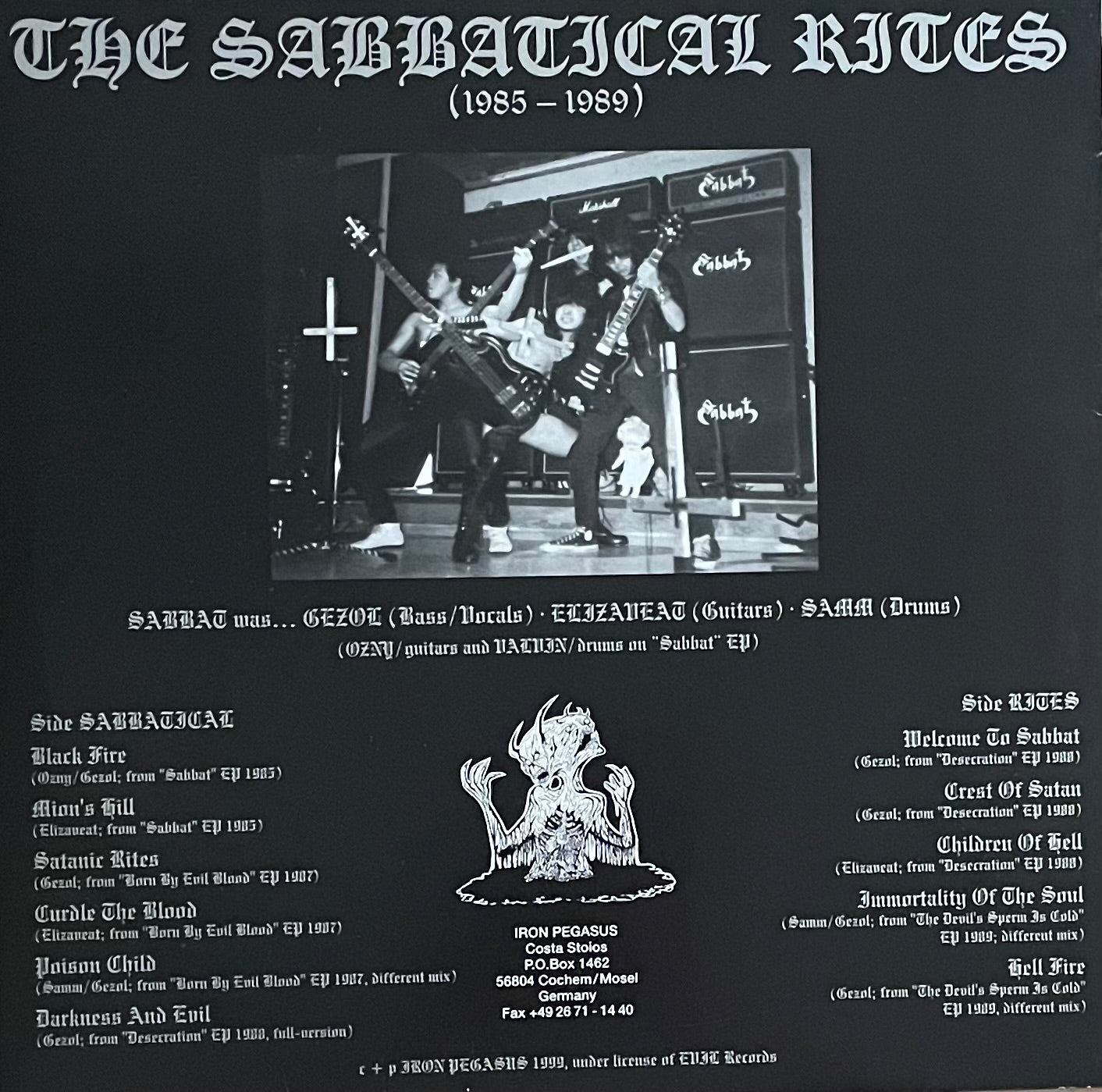 Sabbat – The Sabbatical Rites (1985 - 1989) | Orig. GER 1999 | Limited 057/333