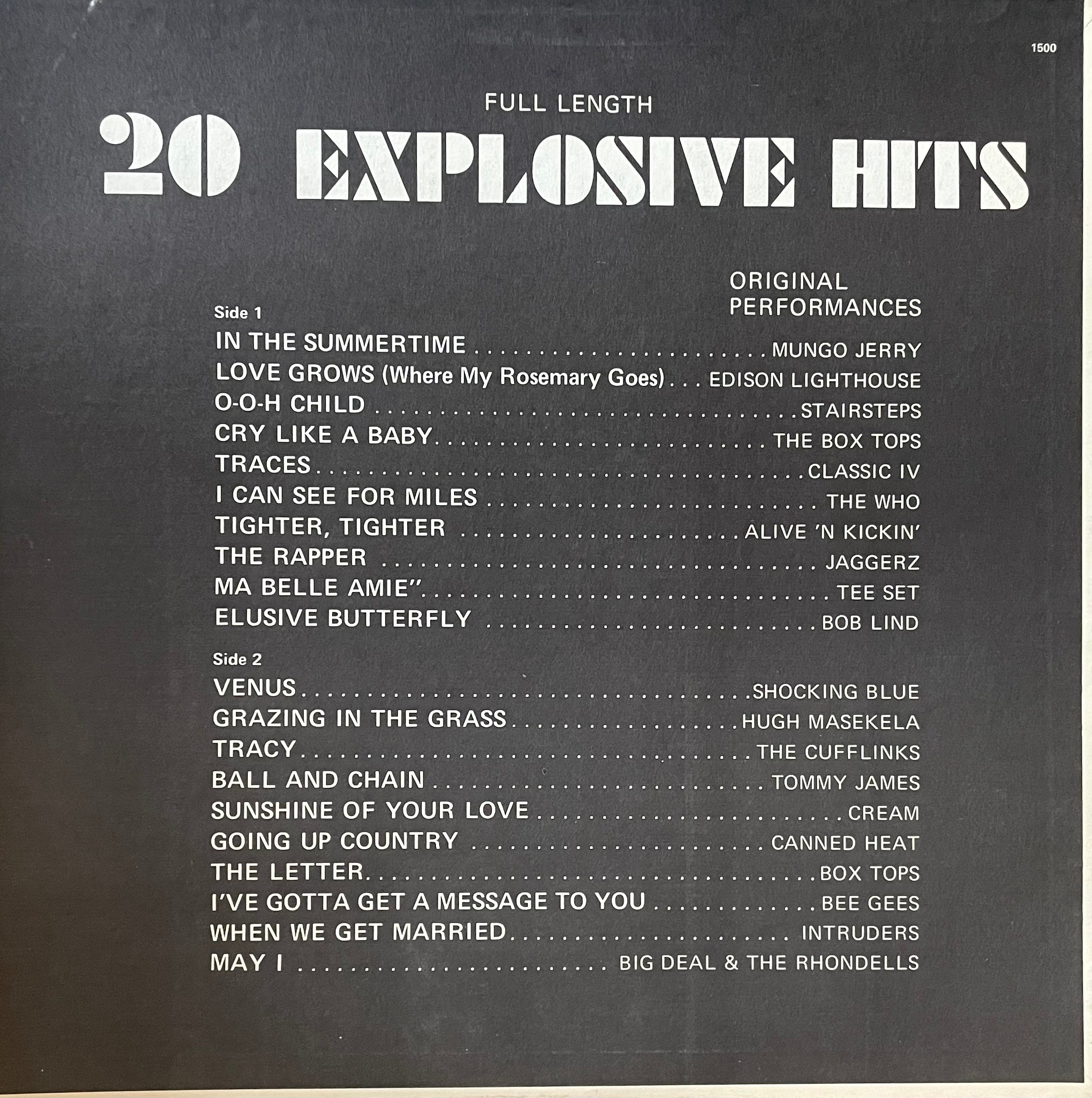 Various – 20 Explosive Hits | Orig. US 1971